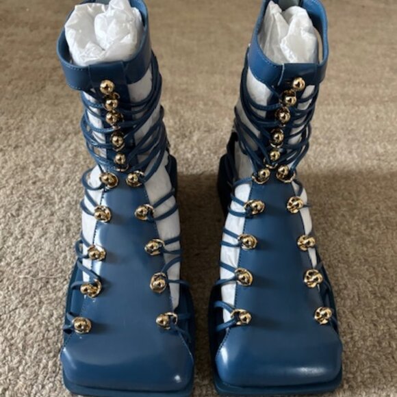 Vivienne Hu Studded Leather Strap Ankle Boots NIB - Picture 1 of 10